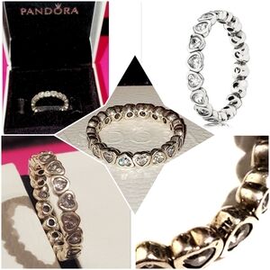 Pandora Silver Heart Forever More Ring.